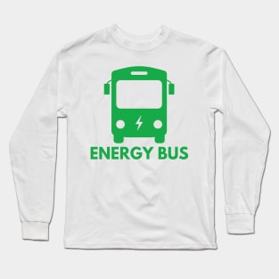 Energy Bus - Green Electric Bus Frontal View Long Sleeve T-Shirt